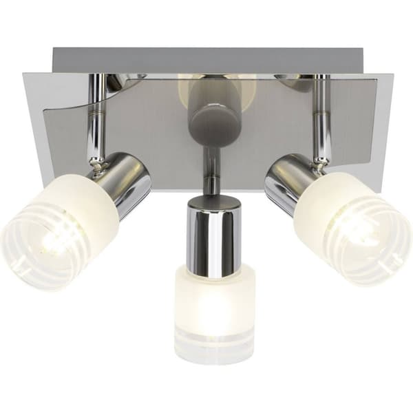 BRILLIANT lampe Lea LED rund spotlight 3-flammer jern / krom / hvid | 3x LED-D45, E14, 4W LED dryplampe inkluderet, (450lm, 2700K) | Skala A ++ til E