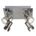 Miniatyrbillede 3 af 4: BRILLIANT lampe Kassandra LED spotplade 4-flamme jern / krom | 4x LED-PAR51, GU10, 3W LED-reflektorlamper inkluderet, (250lm, 3000K) | Skala A ++ til