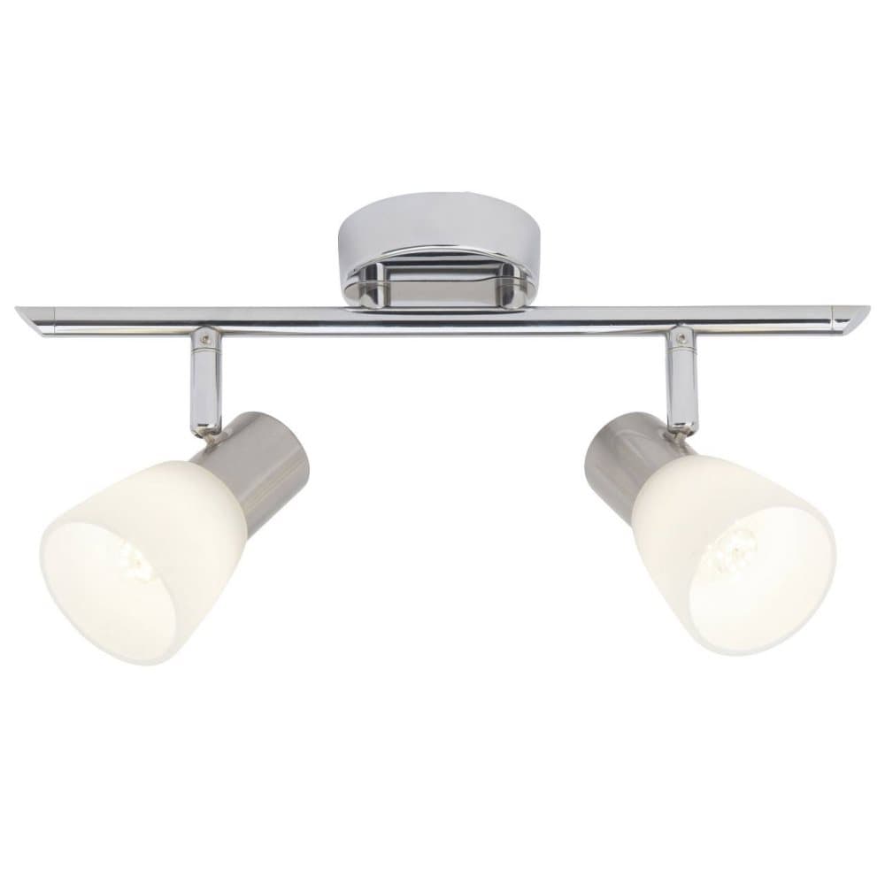 BRILLIANT lampa Janna LED spotrör 2-flammar järn / krom / vit | 2x LED-Z45, E14, 4W LED dropplampor ingår, (450lm, 2700K) | Skala A ++ till E | Energi