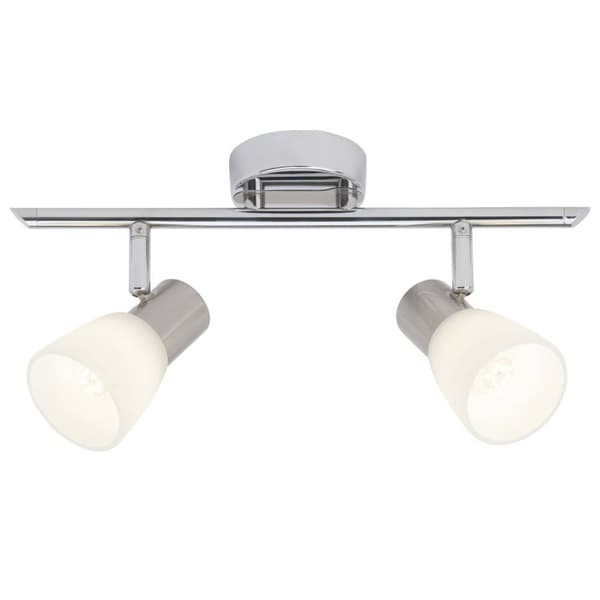 BRILLIANT lamppu Janna LED-kohdevalo 2-liekki rauta / kromi / valkoinen | 2x LED-Z45, E14, 4W LED tippalamppuja mukana, (450lm, 2700K) | Asteikko A ++