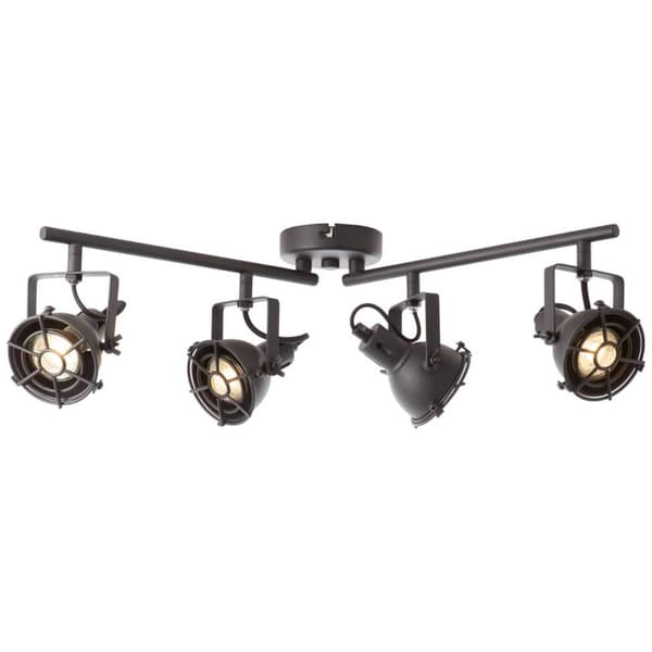 BRILLIANT lampe Jesper LED spotlight 4-flammer sort korund | 4x LED-PAR51, GU10, 5W LED-reflektorlamper inkluderet, (380lm, 3000K) | Skala A ++ til E