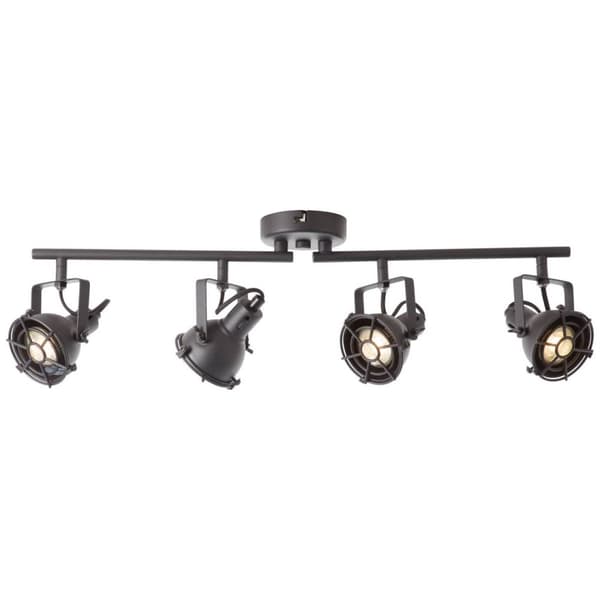 BRILLIANT lampe Jesper LED spotlight 4-flammer sort korund | 4x LED-PAR51, GU10, 5W LED-reflektorlamper inkluderet, (380lm, 3000K) | Skala A ++ til E