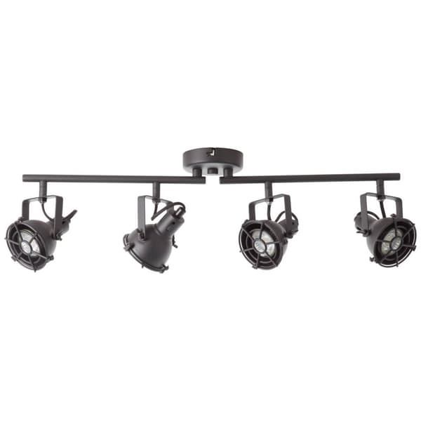 BRILLIANT lampe Jesper LED spotlight 4-flammer sort korund | 4x LED-PAR51, GU10, 5W LED-reflektorlamper inkluderet, (380lm, 3000K) | Skala A ++ til E
