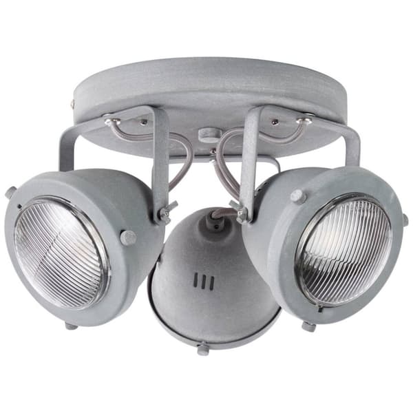 BRILLIANT lampa Carmen LED rund spotlight 3-flames grå betong | 3x LED-PAR51, GU10, 5W LED-reflektorlampor ingår, (380lm, 3000K) | Skala A ++ till E |