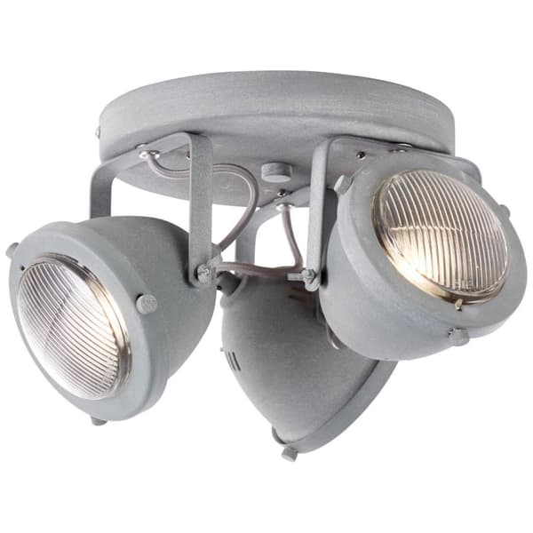 BRILLIANT lampa Carmen LED rund spotlight 3-flames grå betong | 3x LED-PAR51, GU10, 5W LED-reflektorlampor ingår, (380lm, 3000K) | Skala A ++ till E |