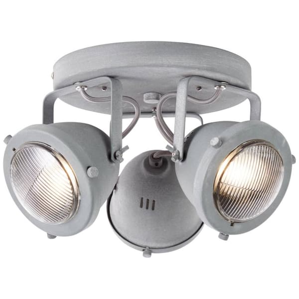 BRILLIANT lampa Carmen LED rund spotlight 3-flames grå betong | 3x LED-PAR51, GU10, 5W LED-reflektorlampor ingår, (380lm, 3000K) | Skala A ++ till E |