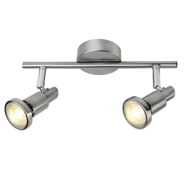 BRILLIANT lampuu Ryan LED-kohdevalo 2-liekki rauta / kromi | 2x LED-PAR51, GU10, 5W LED heijastinlamput mukana, (380lm, 3000K) | Asteikko A ++ E | Kää