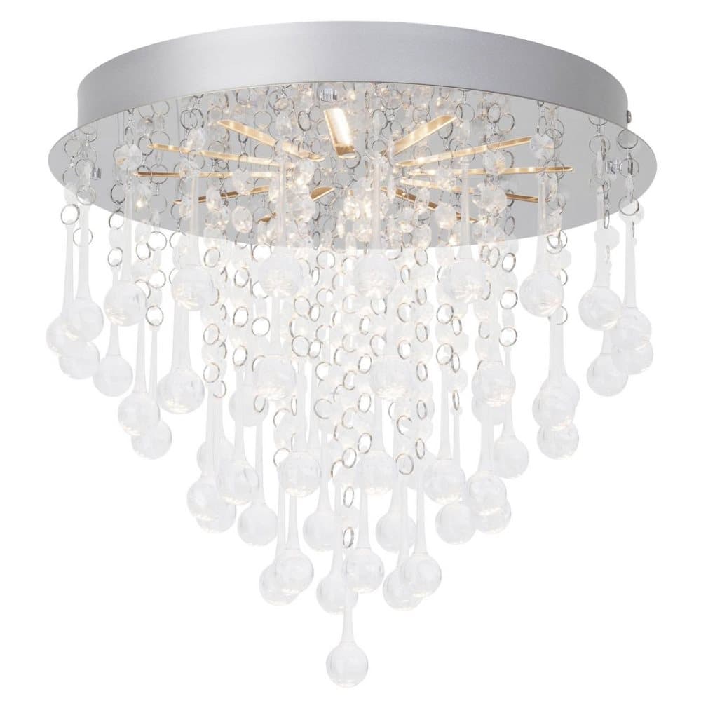 BRILLIANT lampa Svea LED taklampa 33cm krom / transparent | 1x 15W LED integrerad, (1562lm, 3000K) | Skala A ++ till E | Energibesparande och långvari