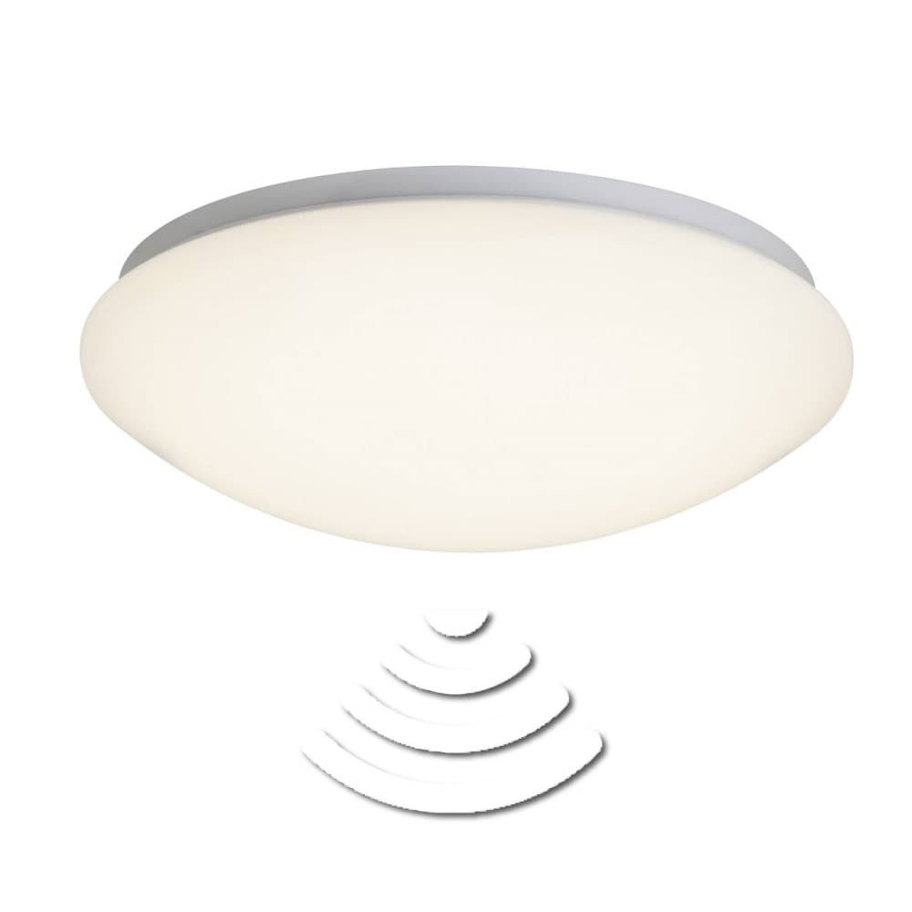 BRILLIANT lampa Fakir LED vägg- och taklampa 32 cm rörelsedetektor vit / varmvit | 1x 12W LED integrerad (SMD), (900lm, 3000K) | Skala A ++ till E | M
