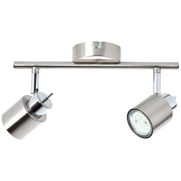 BRILLIANT lampa Andres spotrör 2-flammor nickel / krom | 2x PAR51, GU10, 10W, lämplig för reflektorlampor (ingår ej) | Skala A ++ till E | Svängbara h