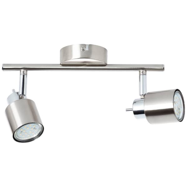 BRILLIANT lampa Andres spotrör 2-flammor nickel / krom | 2x PAR51, GU10, 10W, lämplig för reflektorlampor (ingår ej) | Skala A ++ till E | Svängbara h