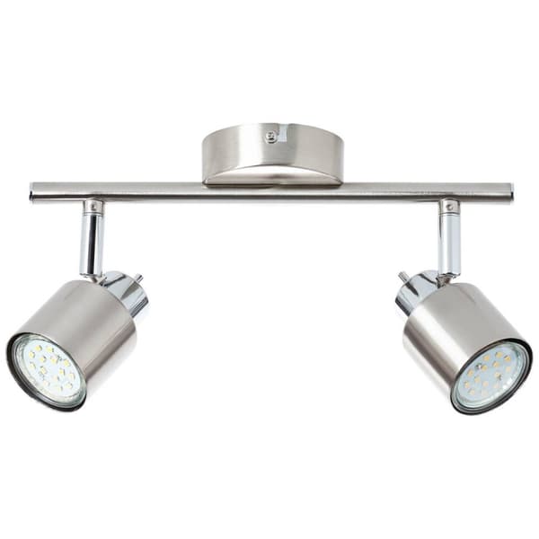BRILLIANT lampa Andres spotrör 2-flammor nickel / krom | 2x PAR51, GU10, 10W, lämplig för reflektorlampor (ingår ej) | Skala A ++ till E | Svängbara h