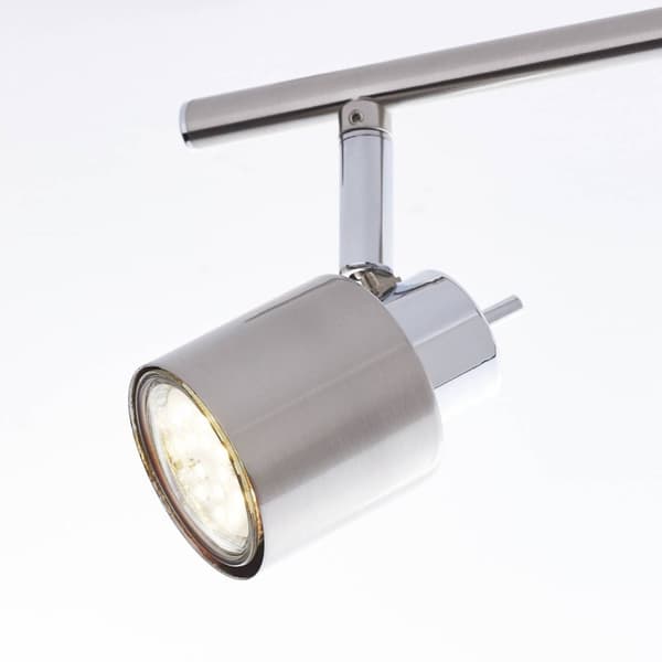 BRILLIANT lampe Andres spotlight 3-flammet nikkel / krom | 3x PAR51, GU10, 10W, egnet til reflektorlamper (medfølger ikke) | Skala A ++ til E | Drejel