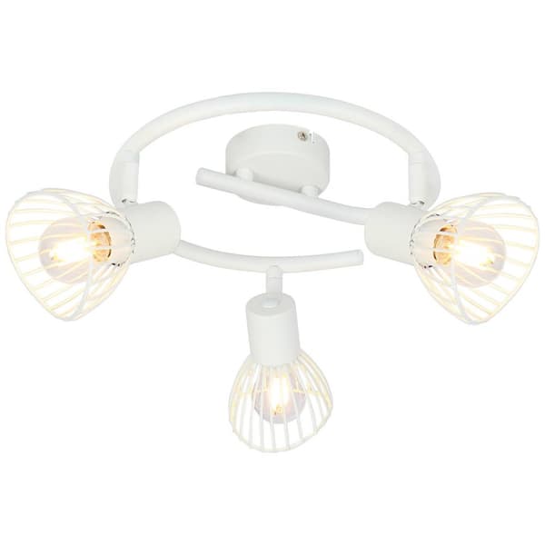 BRILLIANT lampuu Elhi spottispiraali 3-liekki valkoinen | 3x D45, E14, 40W, sopii tippalampuille (ei sisälly) | Asteikko A ++ E | Kääntyvät päät