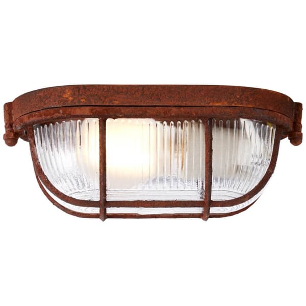 BRILLIANT lampe Bobbi væg- og loftlampe 21 cm rustfarvet | 1x A60, E27, 40W, egnet til normale lamper (medfølger ikke) | Skala A ++ til E | Velegnet t
