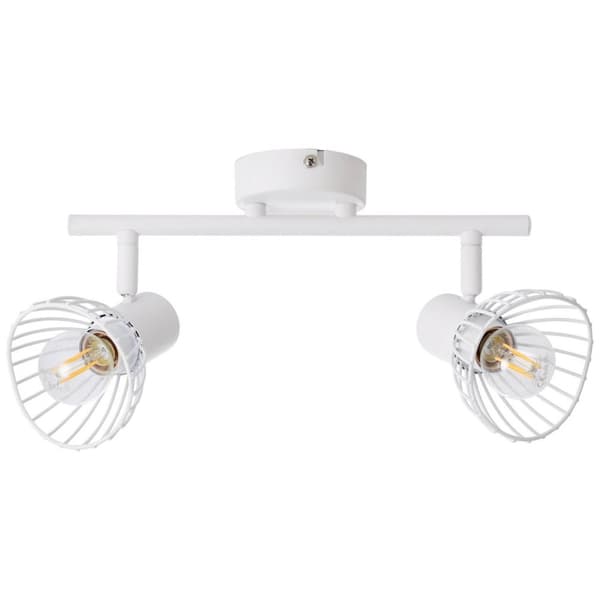 BRILLIANT lampa Elhi spot tub 2-flames white | 2x D45, E14, 40W, lämplig för dropplampor (ingår ej) | Skala A ++ till E | Svängbara huvuden