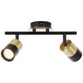Miniatyrbillede 3 af 11: BRILLIANT lampe Maribel spotrør 2-flammer messing børstet / sort | 2x PAR51, GU10, 5W, egnet til reflektorlamper (medfølger ikke) | Skala A ++ til E |