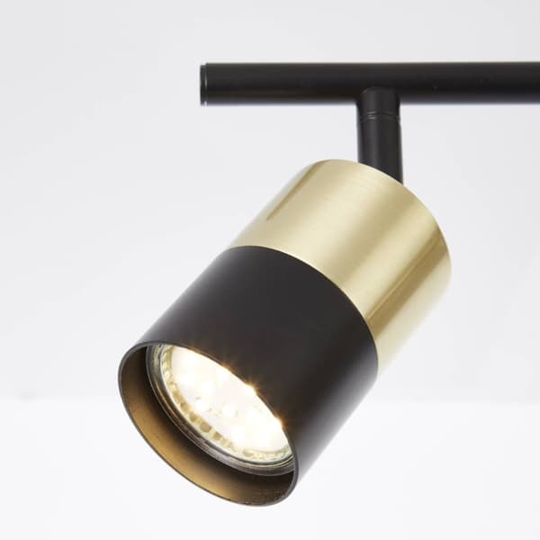 BRILLIANT lampe Maribel spotrør 2-flammer messing børstet / sort | 2x PAR51, GU10, 5W, egnet til reflektorlamper (medfølger ikke) | Skala A ++ til E |