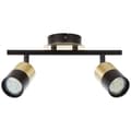 Miniatyrbillede 8 af 11: BRILLIANT lampe Maribel spotrør 2-flammer messing børstet / sort | 2x PAR51, GU10, 5W, egnet til reflektorlamper (medfølger ikke) | Skala A ++ til E |