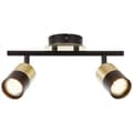Miniatyrbillede 1 af 11: BRILLIANT lampe Maribel spotrør 2-flammer messing børstet / sort | 2x PAR51, GU10, 5W, egnet til reflektorlamper (medfølger ikke) | Skala A ++ til E |