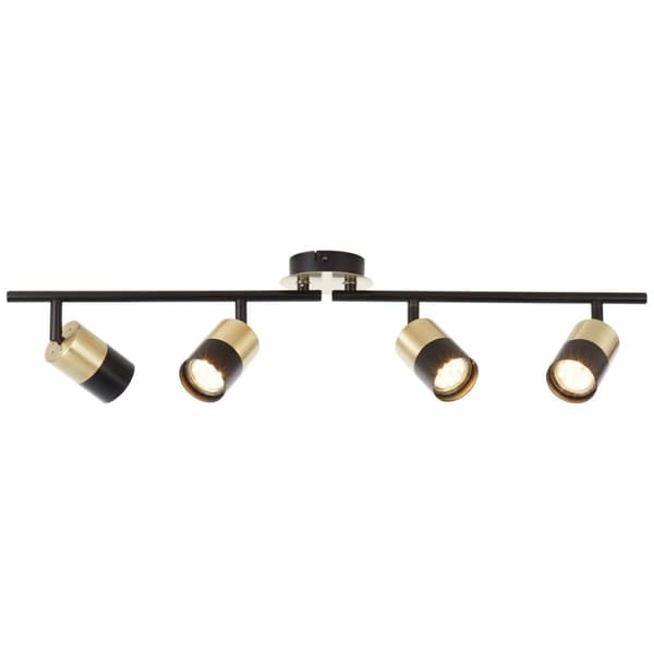 BRILLIANT lampe Maribel spotrør 4-flammer messing børstet / sort | 4x PAR51, GU10, 5W, egnet til reflektorlamper (medfølger ikke) | Skala A ++ til E |