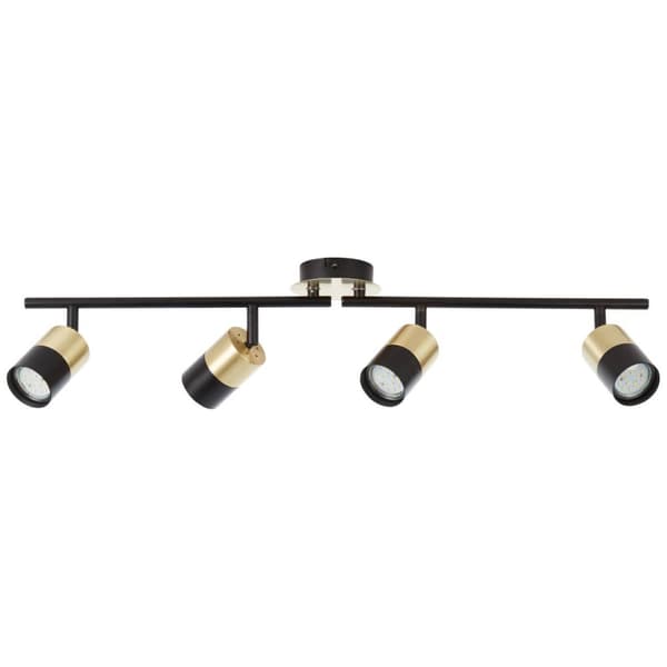 BRILLIANT lampe Maribel spotrør 4-flammer messing børstet / sort | 4x PAR51, GU10, 5W, egnet til reflektorlamper (medfølger ikke) | Skala A ++ til E |