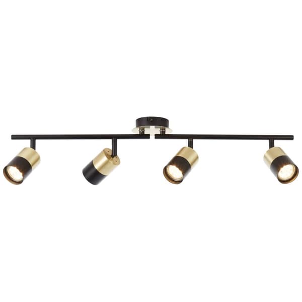 BRILLIANT lampe Maribel spotrør 4-flammer messing børstet / sort | 4x PAR51, GU10, 5W, egnet til reflektorlamper (medfølger ikke) | Skala A ++ til E |