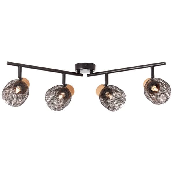 BRILLIANT lampe Flaka spotrør 4-flammer sort mat | 4x QT14, G9, 6W, velegnet til stiftlamper (medfølger ikke) | Skala A ++ til E | Drejehoveder / rote
