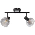 Miniatyrbillede 5 af 11: BRILLIANT lampe reflekterer spotrør 2-flammer sort mat / røget glas | 2x D45, E14, 18W, velegnet til dryplamper (medfølger ikke) | Skala A ++ til E |