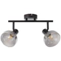 Miniatyrbillede 10 af 11: BRILLIANT lampe reflekterer spotrør 2-flammer sort mat / røget glas | 2x D45, E14, 18W, velegnet til dryplamper (medfølger ikke) | Skala A ++ til E |