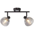 Miniatyrbillede 1 af 11: BRILLIANT lampe reflekterer spotrør 2-flammer sort mat / røget glas | 2x D45, E14, 18W, velegnet til dryplamper (medfølger ikke) | Skala A ++ til E |