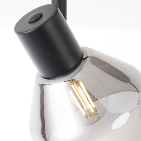 BRILLIANT lampe Reflekterende spotrør 4-flammes sort mat / røget glas | 4x D45, E14, 18W, velegnet til dryplamper (medfølger ikke) | Skala A ++ til E
