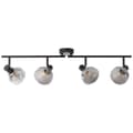 Miniatyrbillede 5 af 11: BRILLIANT lampe Reflekterende spotrør 4-flammes sort mat / røget glas | 4x D45, E14, 18W, velegnet til dryplamper (medfølger ikke) | Skala A ++ til E