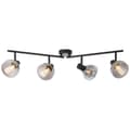 Miniatyrbillede 6 af 11: BRILLIANT lampe Reflekterende spotrør 4-flammes sort mat / røget glas | 4x D45, E14, 18W, velegnet til dryplamper (medfølger ikke) | Skala A ++ til E