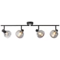 Miniatyrbillede 8 af 11: BRILLIANT lampe Reflekterende spotrør 4-flammes sort mat / røget glas | 4x D45, E14, 18W, velegnet til dryplamper (medfølger ikke) | Skala A ++ til E