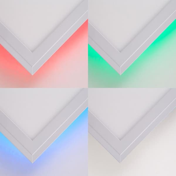 BRILLIANT lampe Allie LED loftpanel 40x40 cm hvid | 1x 25W LED integreret, (2734lm, 2700-6500K) | Skala A ++ til E | Med fjernbetjening / dæmpbar / na