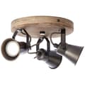 Miniatyrbillede 4 af 11: BRILLIANT lampe Seed rund spotlight 3-flammet sort stål / lyst træ | 3x PAR51, GU10, 5W, velegnet til reflektorlamper (medfølger ikke) | Skala A ++ ti