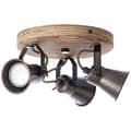 Miniatyrbillede 5 af 11: BRILLIANT lampe Seed rund spotlight 3-flammet sort stål / lyst træ | 3x PAR51, GU10, 5W, velegnet til reflektorlamper (medfølger ikke) | Skala A ++ ti