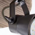 Miniatyrbillede 9 af 11: BRILLIANT lampe Seed rund spotlight 3-flammet sort stål / lyst træ | 3x PAR51, GU10, 5W, velegnet til reflektorlamper (medfølger ikke) | Skala A ++ ti