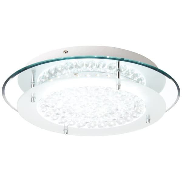 Brelight lampa Jolene LED vägg- och taklampa 36cm krom / transparent | 1x 16W LED integrerad, (1800lm, 3000-6000K) | Skala A ++ till E | Inklusive fjä