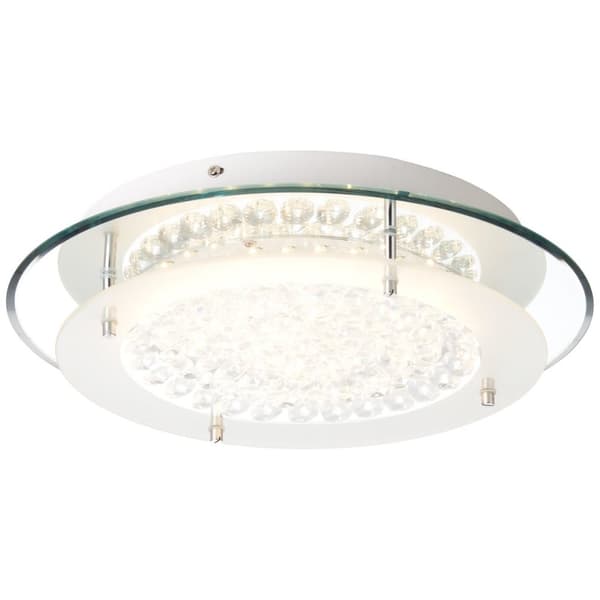 Brelight lampa Jolene LED vägg- och taklampa 36cm krom / transparent | 1x 16W LED integrerad, (1800lm, 3000-6000K) | Skala A ++ till E | Inklusive fjä