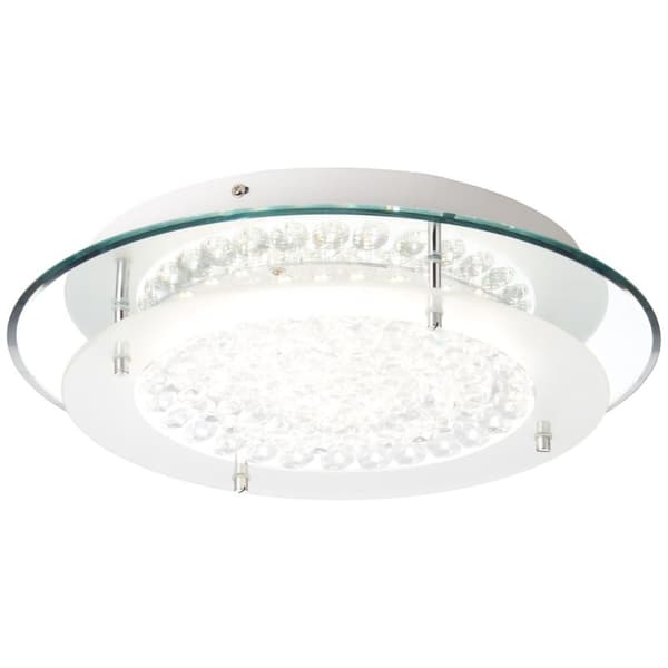 Brelight lampa Jolene LED vägg- och taklampa 36cm krom / transparent | 1x 16W LED integrerad, (1800lm, 3000-6000K) | Skala A ++ till E | Inklusive fjä