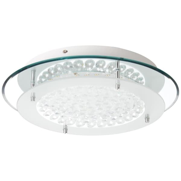 Brelight lampa Jolene LED vägg- och taklampa 36cm krom / transparent | 1x 16W LED integrerad, (1800lm, 3000-6000K) | Skala A ++ till E | Inklusive fjä