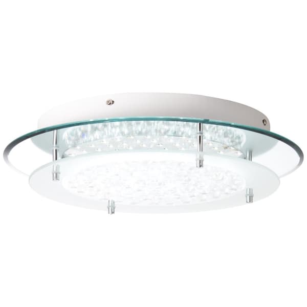 Brelight lampa Jolene LED vägg- och taklampa 36cm krom / transparent | 1x 16W LED integrerad, (1800lm, 3000-6000K) | Skala A ++ till E | Inklusive fjä