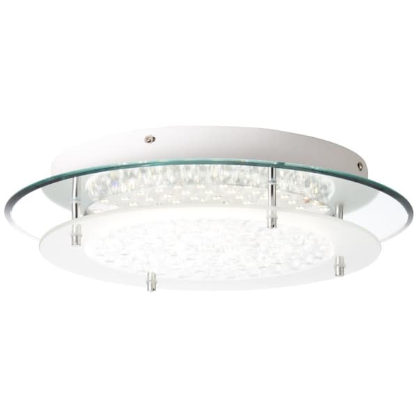 Brelight lampa Jolene LED vägg- och taklampa 36cm krom / transparent | 1x 16W LED integrerad, (1800lm, 3000-6000K) | Skala A ++ till E | Inklusive fjä