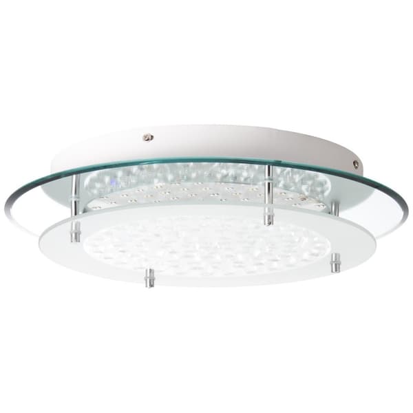 Brelight lampa Jolene LED vägg- och taklampa 36cm krom / transparent | 1x 16W LED integrerad, (1800lm, 3000-6000K) | Skala A ++ till E | Inklusive fjä