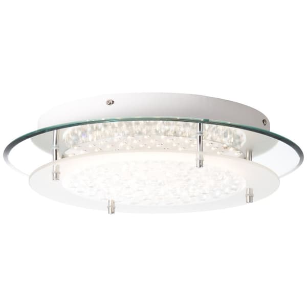 Brelight lampa Jolene LED vägg- och taklampa 36cm krom / transparent | 1x 16W LED integrerad, (1800lm, 3000-6000K) | Skala A ++ till E | Inklusive fjä