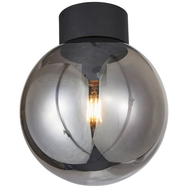 BRILLIANT lampe Astro loftslampe 25 cm sort / røget glas | 1x A60, E27, 60W, egnet til normale lamper (medfølger ikke) | Skala A ++ til E | Velegnet t