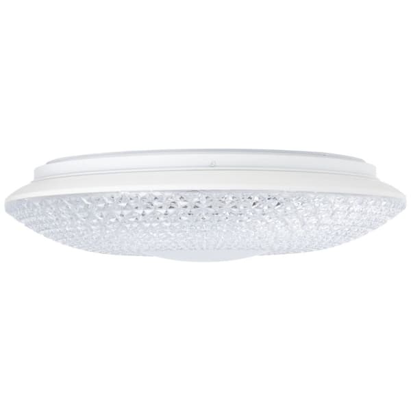 BRILLIANT lampa Nunya LED taklampa 42cm vit / krom | 1x 24W LED integrerad, (1600lm, 3000K) | Skala A ++ till E | Energibesparande och långvarig tack