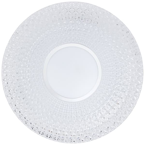 BRILLIANT lampa Nunya LED taklampa 42cm vit / krom | 1x 24W LED integrerad, (1600lm, 3000K) | Skala A ++ till E | Energibesparande och långvarig tack